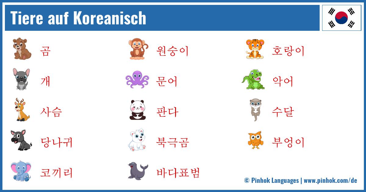 Tiere auf Koreanisch