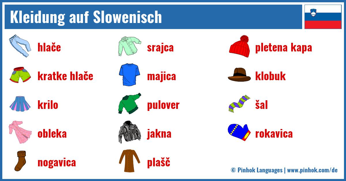 Kleidung auf Slowenisch