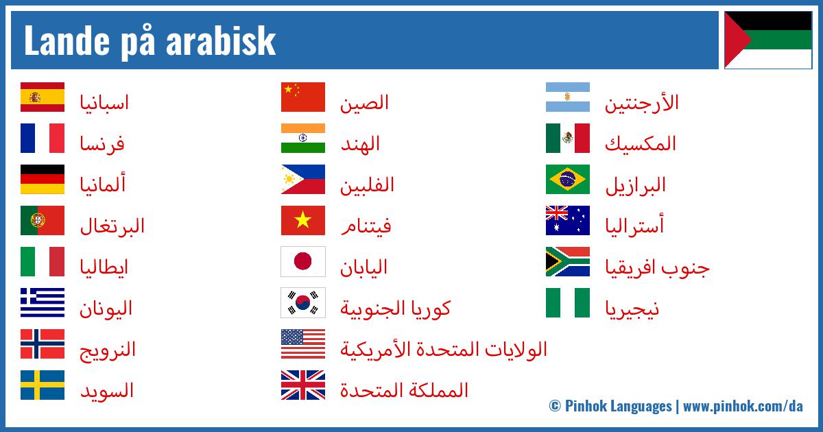 Lande på arabisk