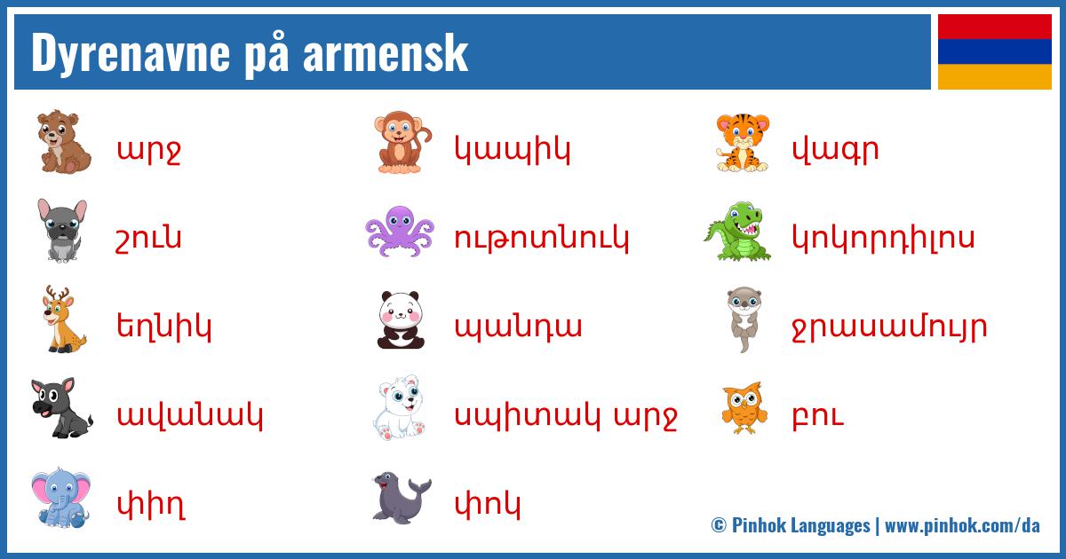 Dyrenavne på armensk
