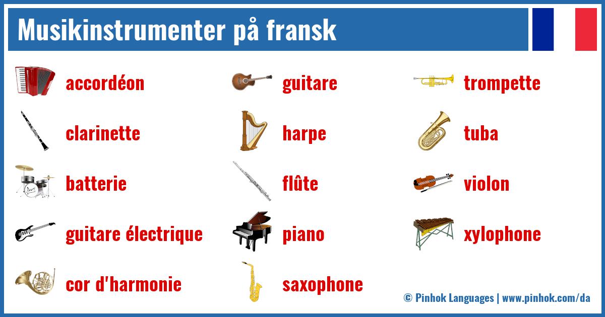 Musikinstrumenter på fransk