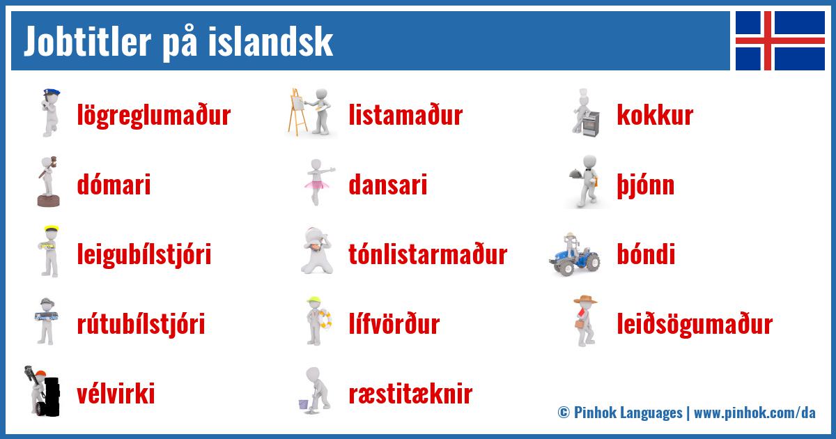 Jobtitler på islandsk