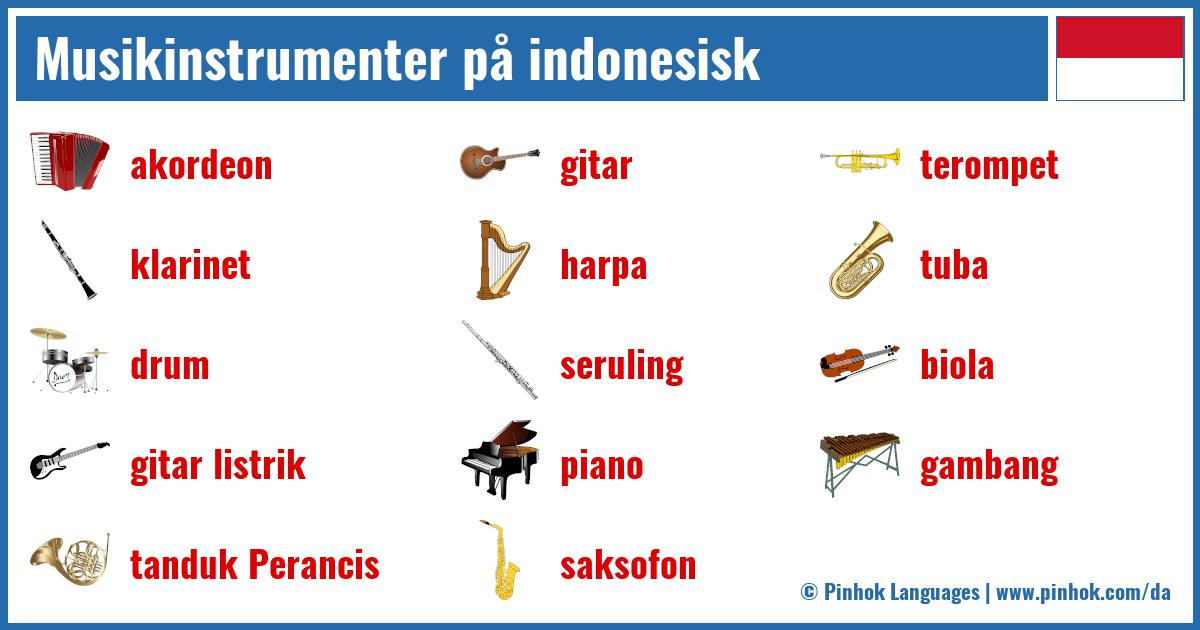 Musikinstrumenter på indonesisk