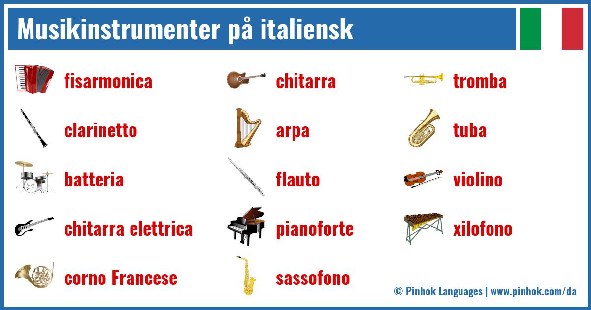 Musikinstrumenter på italiensk