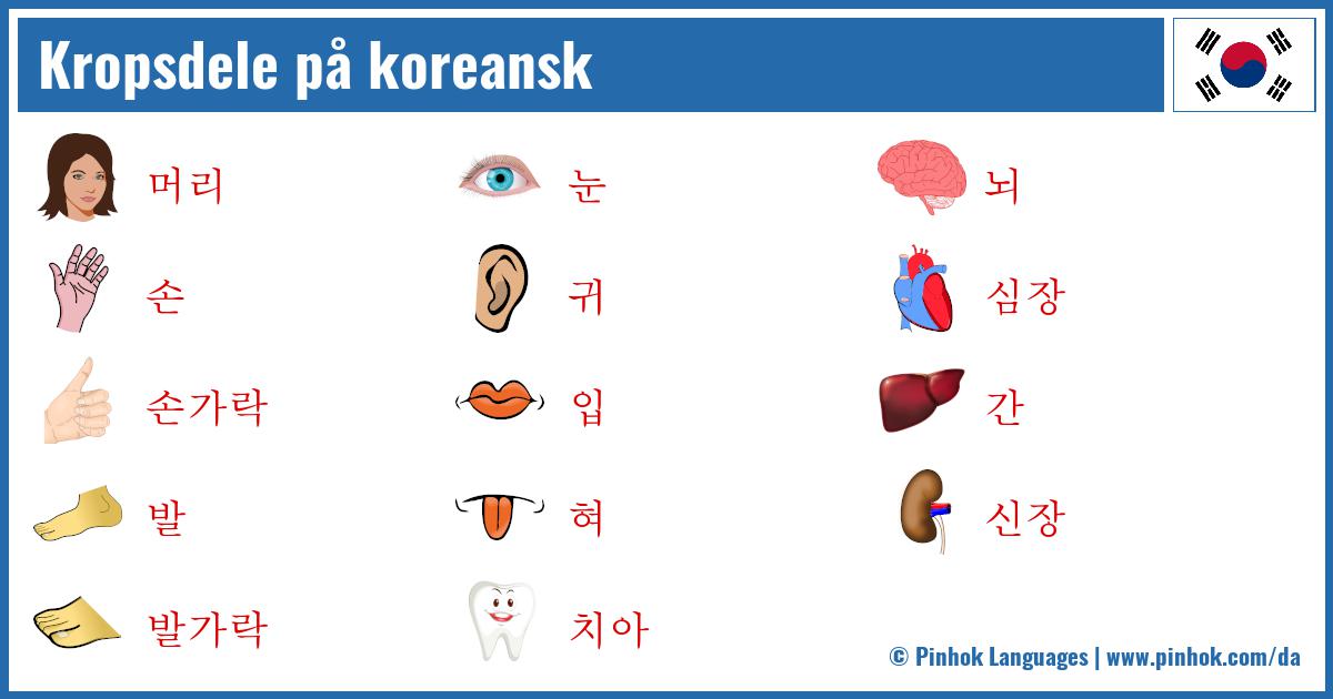 Kropsdele på koreansk