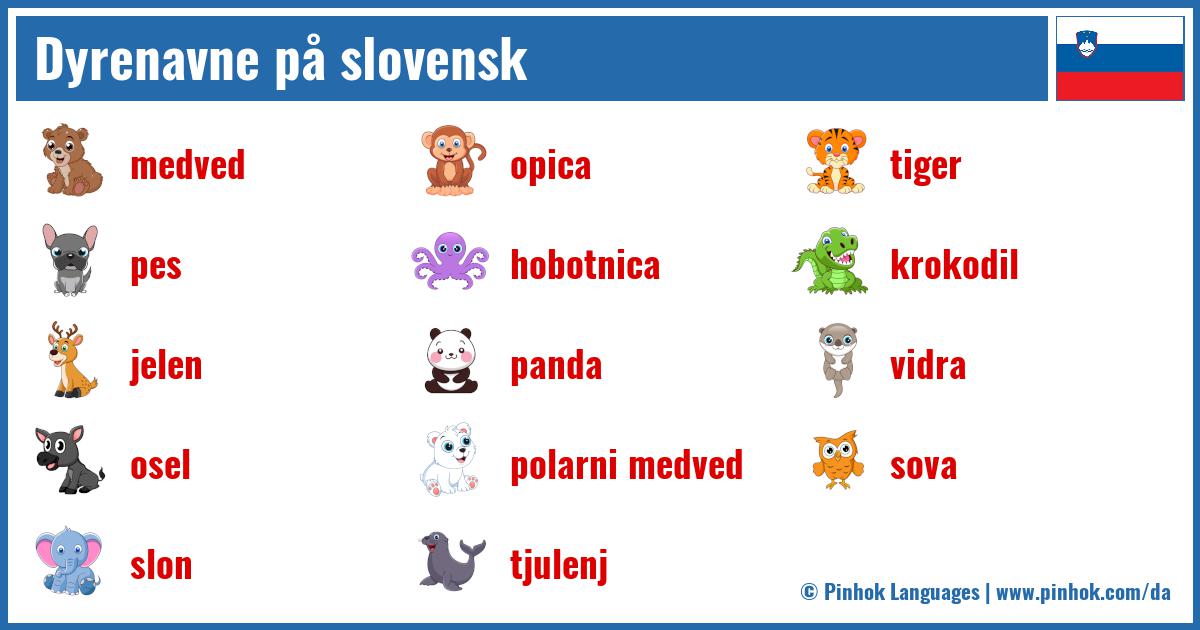 Dyrenavne på slovensk