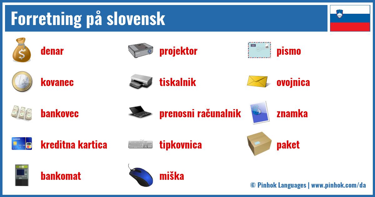 Forretning på slovensk
