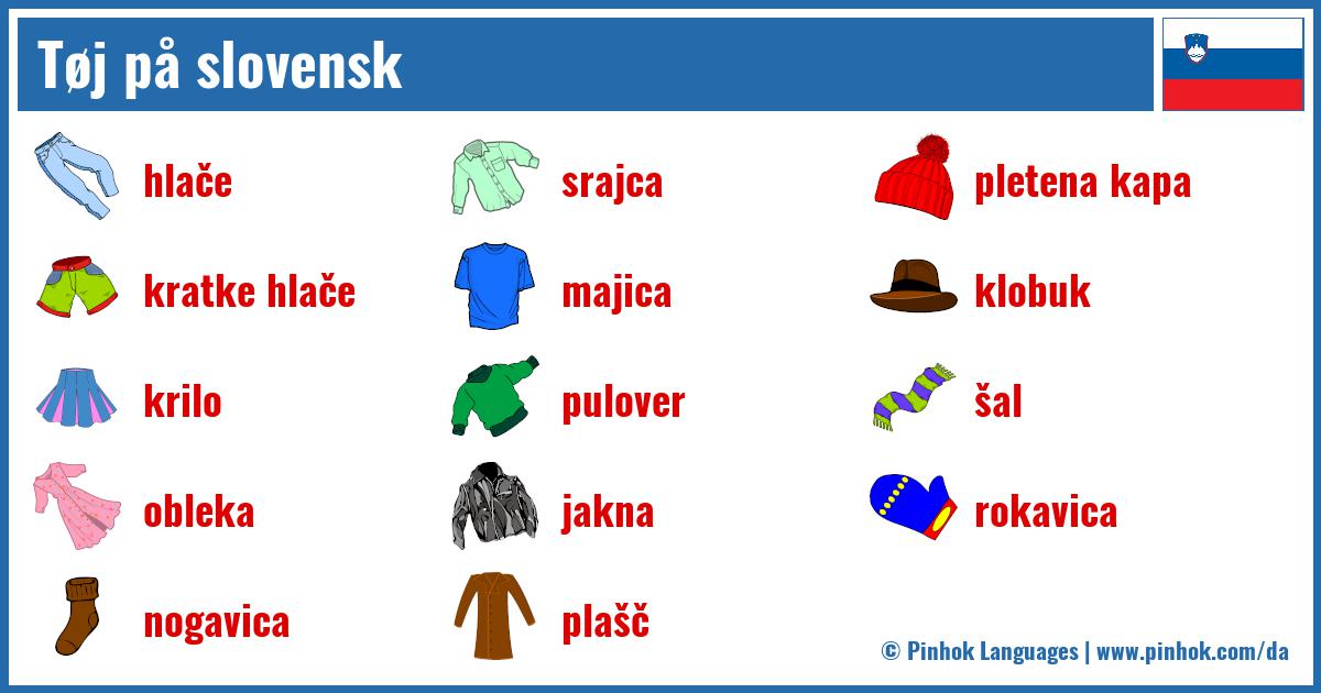 Tøj på slovensk