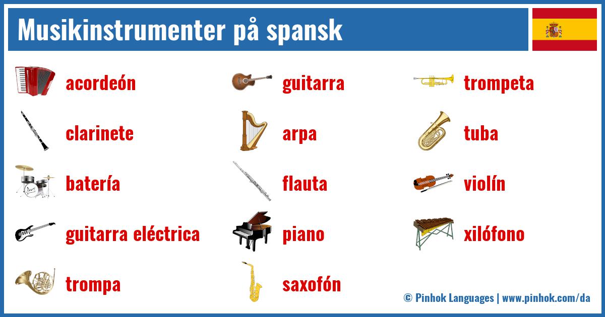 Musikinstrumenter på spansk