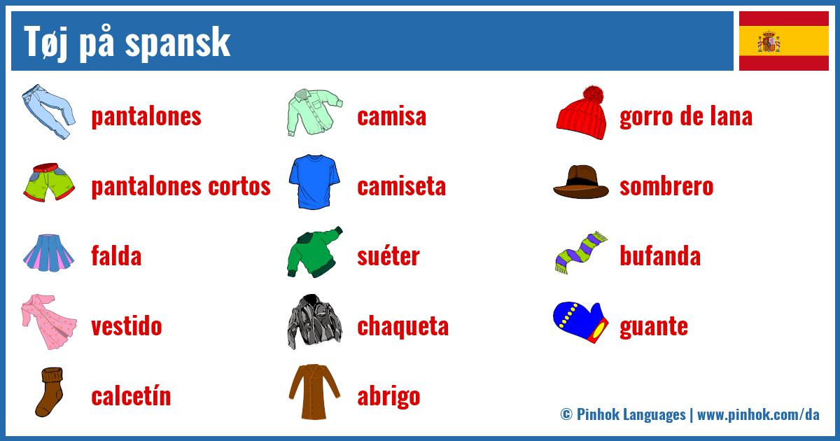 det tvivler jeg på Underholde Sway Tøj på spansk | Pinhok Languages