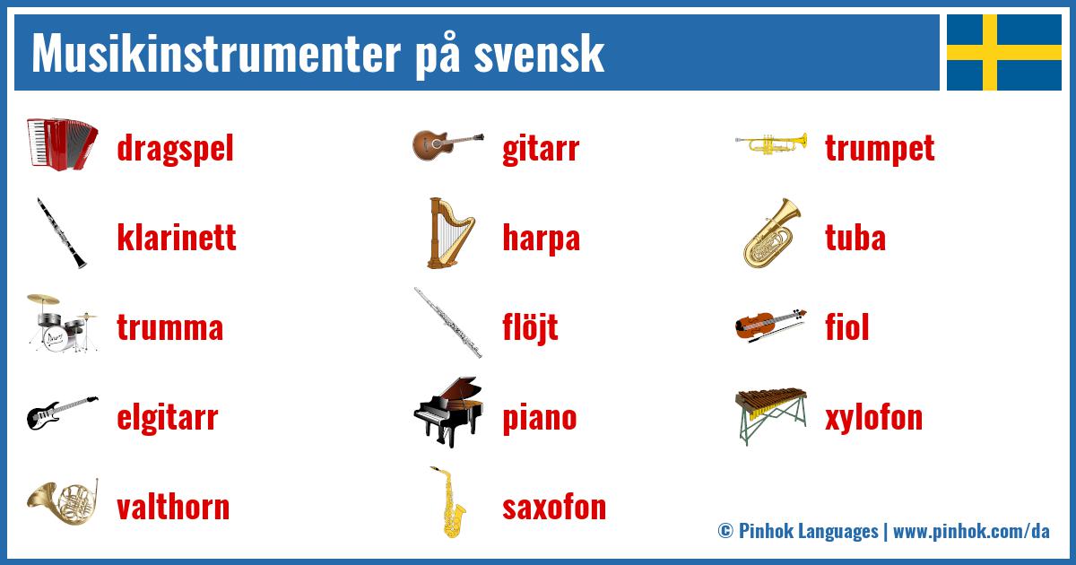 Musikinstrumenter på svensk