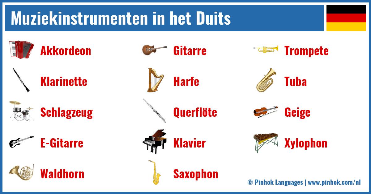 Muziekinstrumenten in het Duits