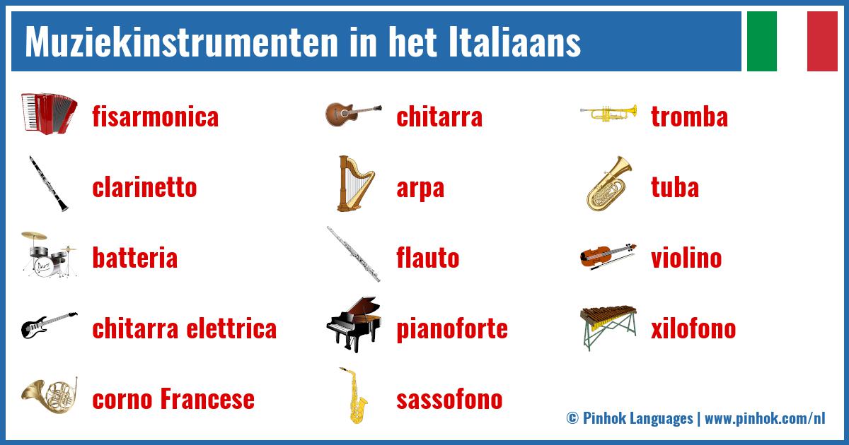 Muziekinstrumenten in het Italiaans