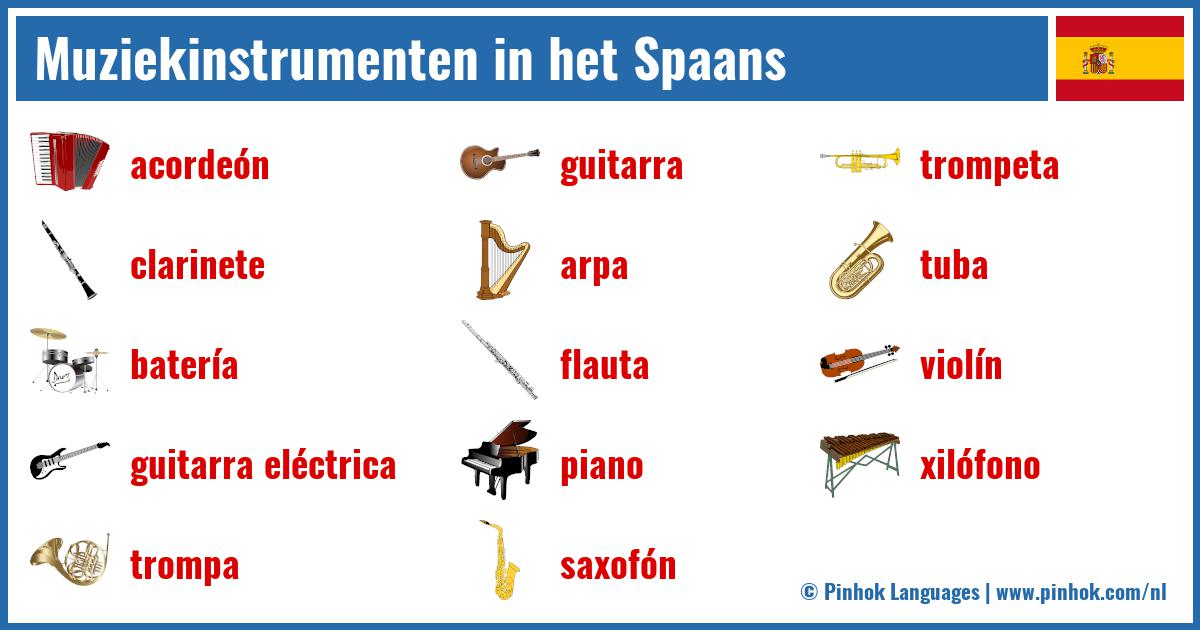 Muziekinstrumenten in het Spaans