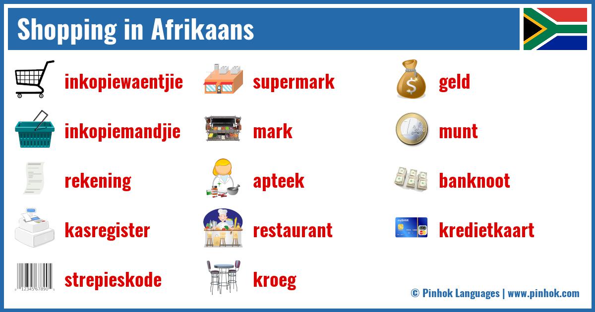 Shopping in Afrikaans