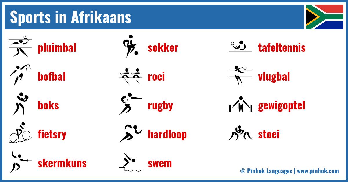 Sports in Afrikaans