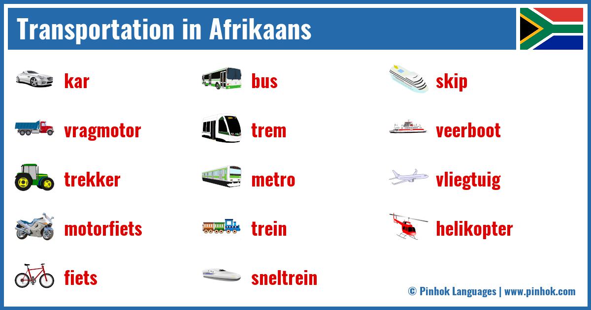 Transportation in Afrikaans