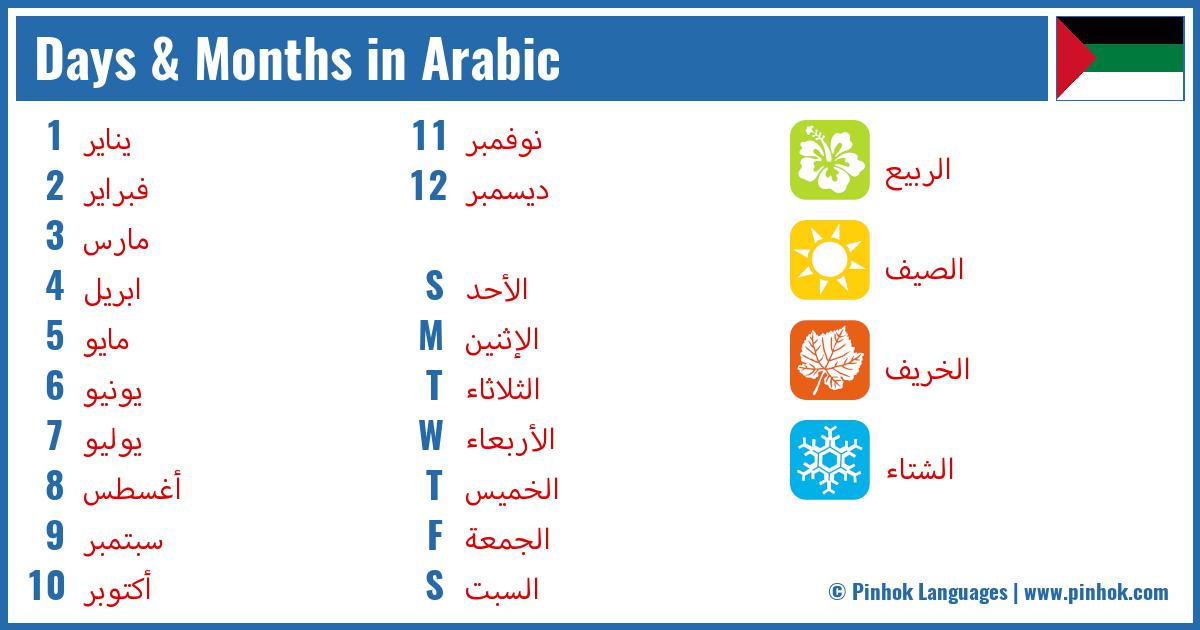 Days & Months in Arabic