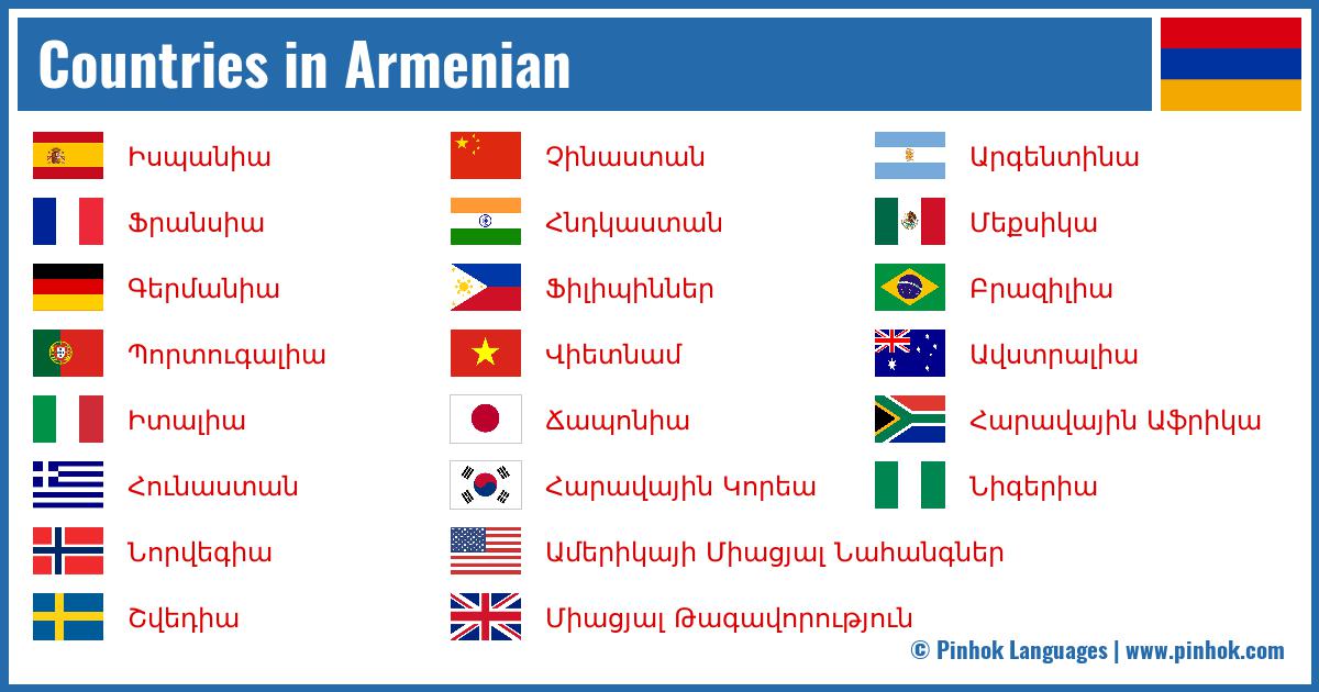 Countries in Armenian