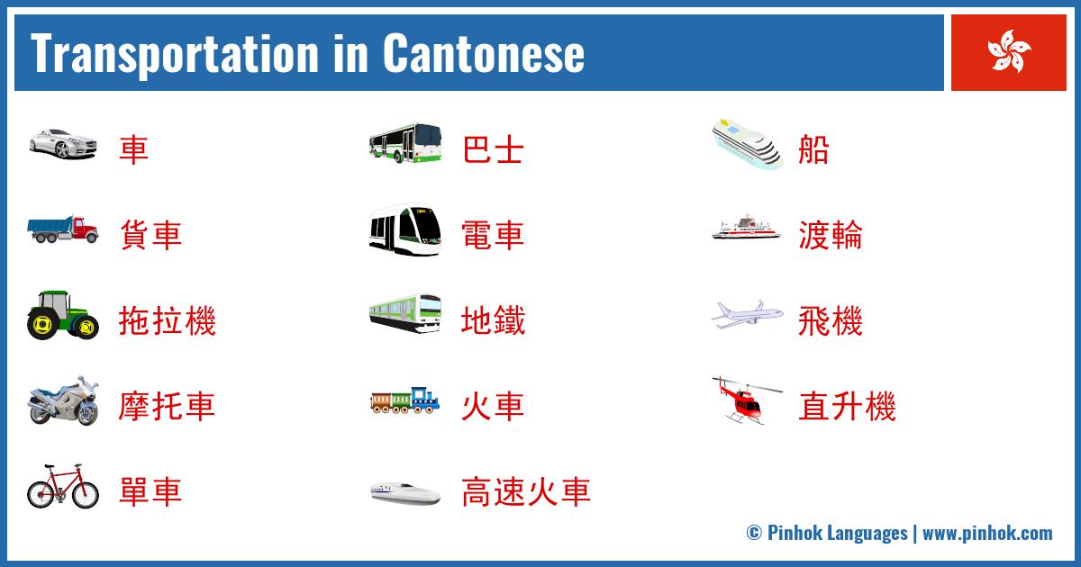 Transportation in Cantonese