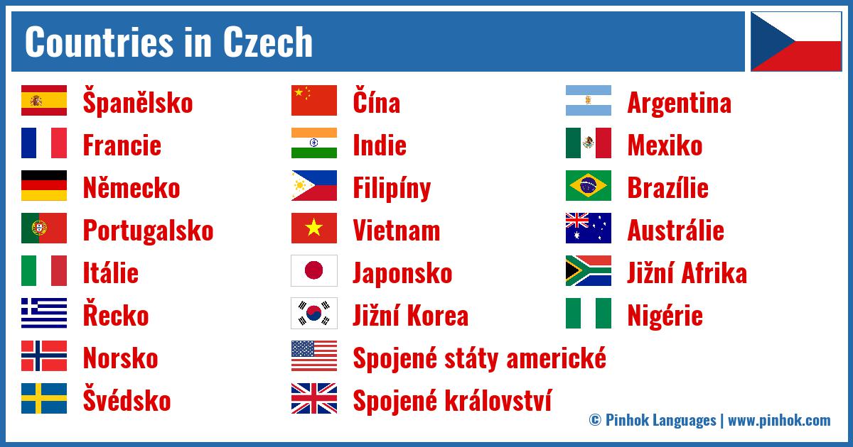 Countries in Czech