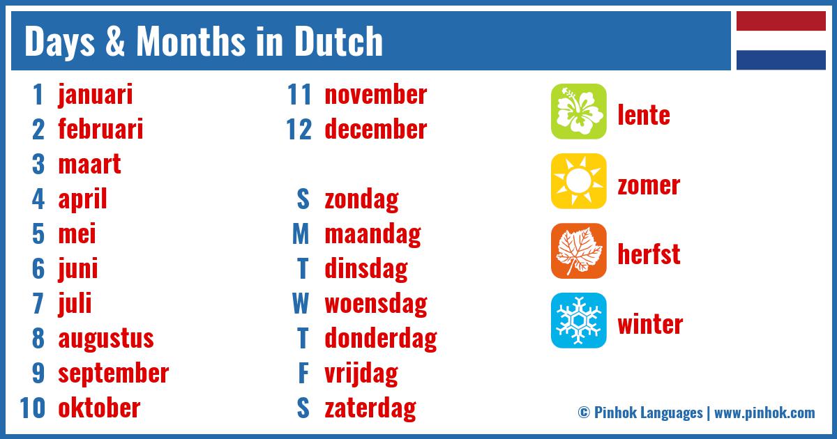 Days & Months in Dutch