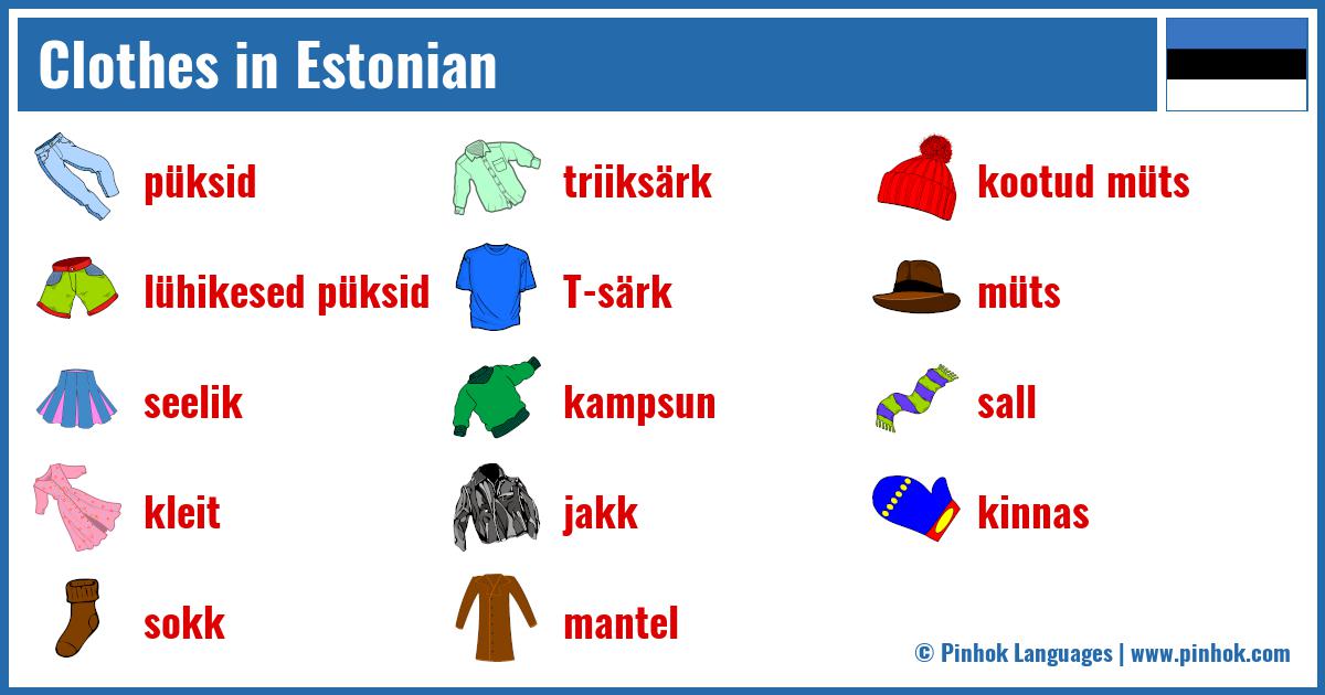 Clothes in Estonian