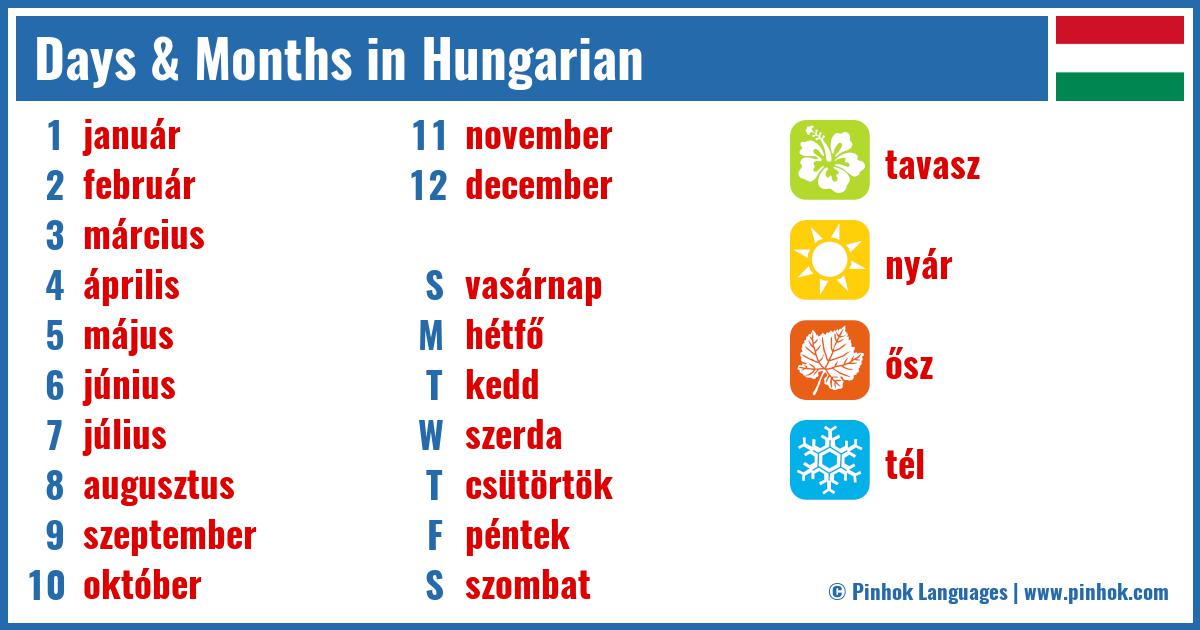 Days & Months in Hungarian