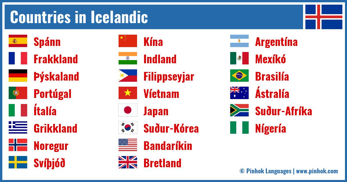 Countries in Icelandic