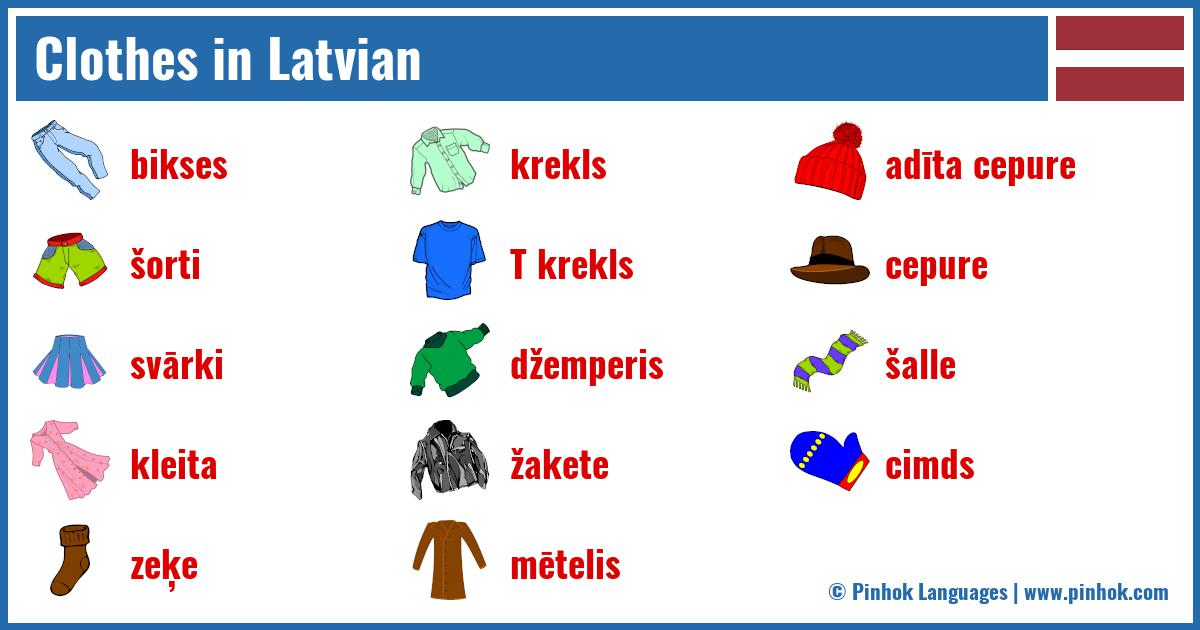 Clothes in Latvian