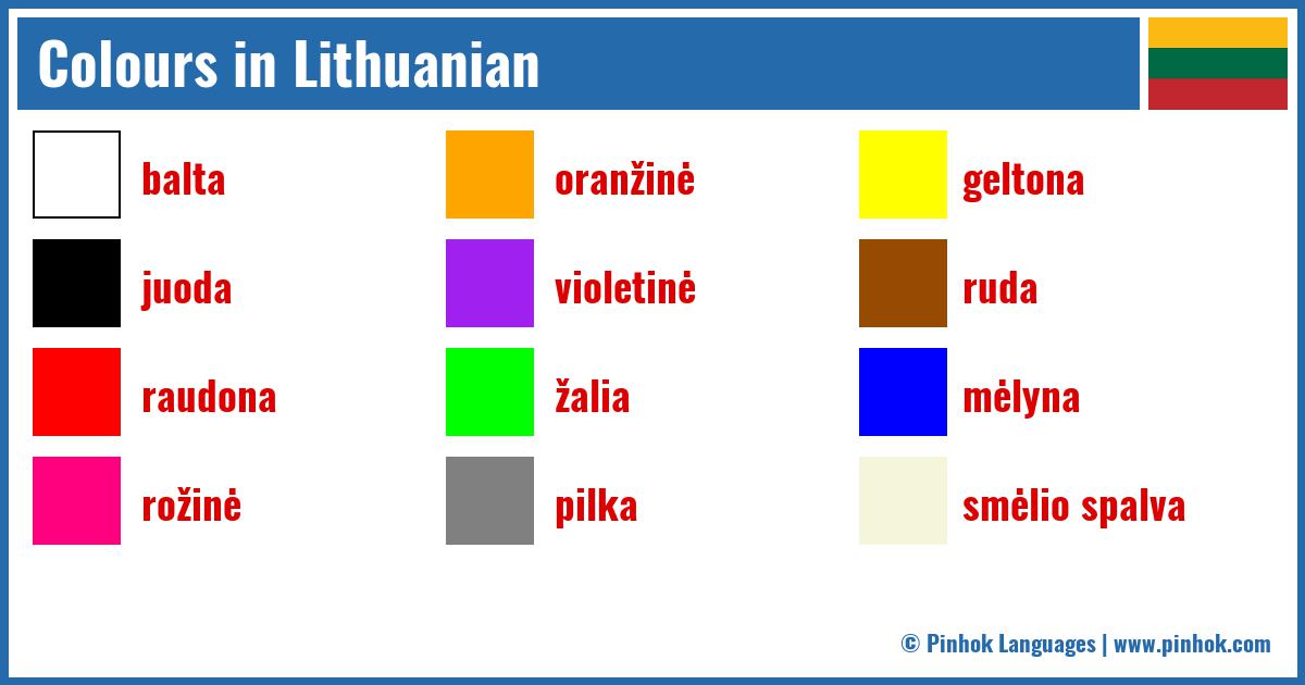 Colours in Lithuanian