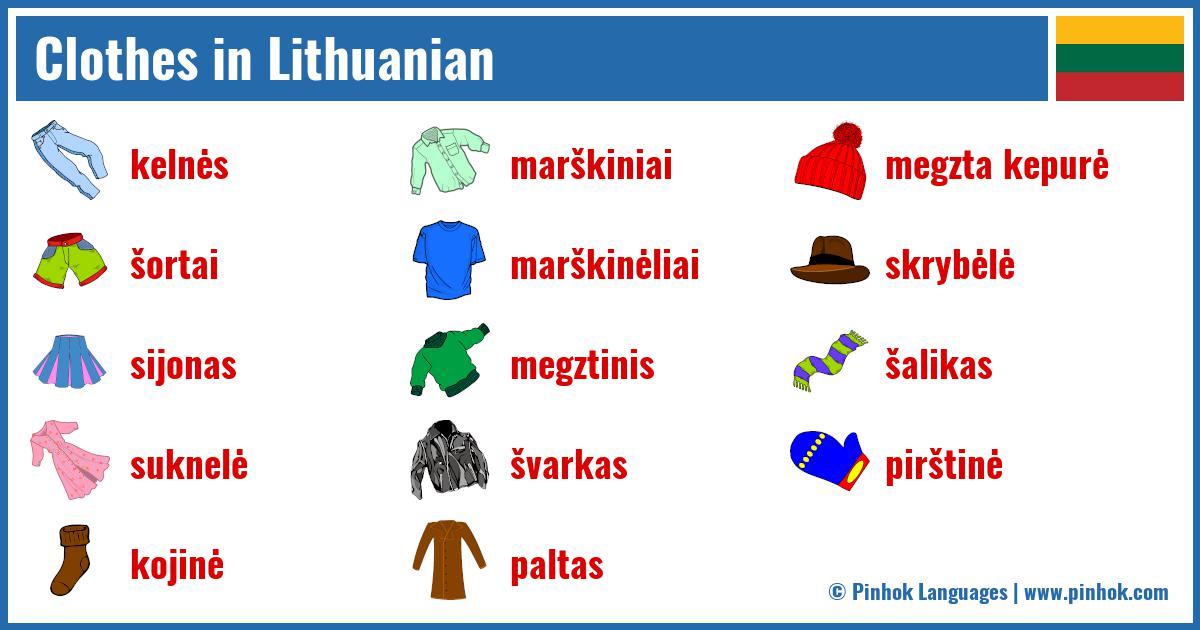Clothes in Lithuanian
