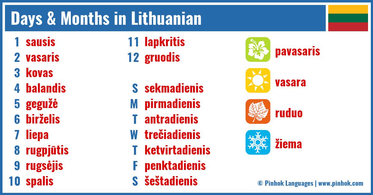 Days & Months in Lithuanian