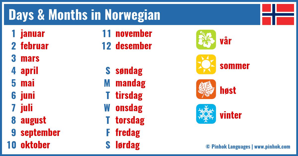 Days & Months in Norwegian