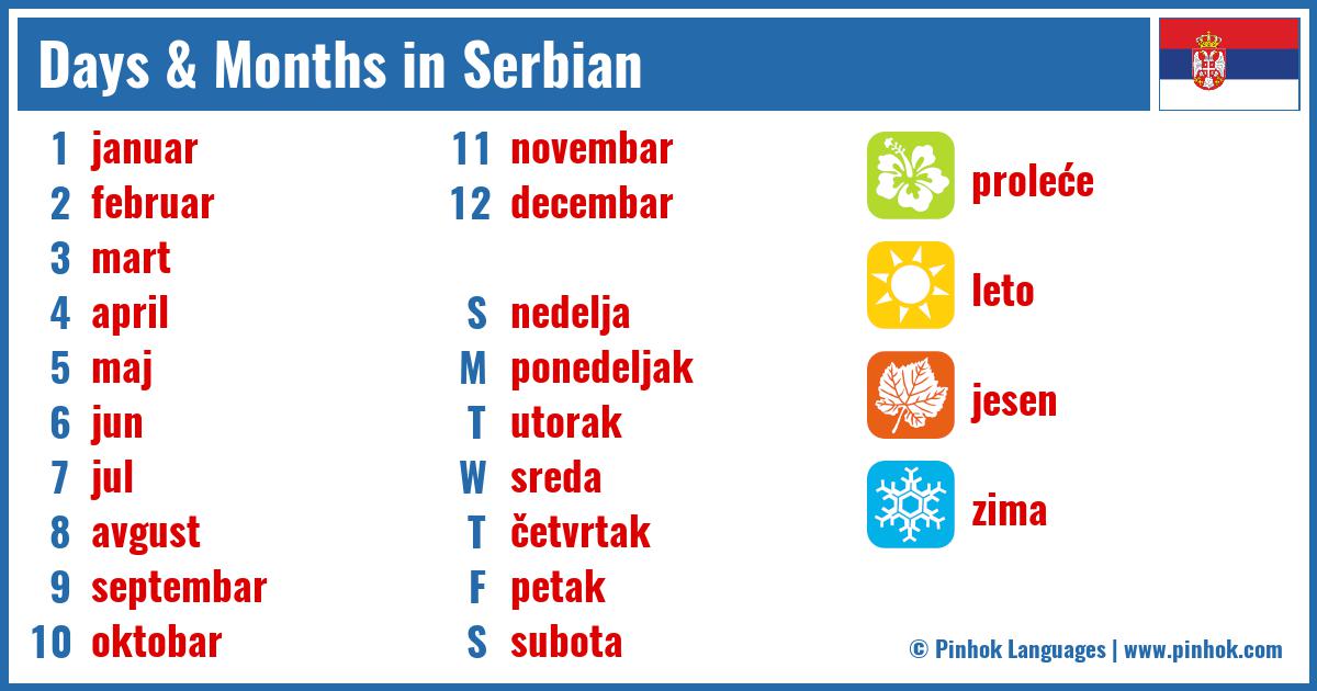 Days & Months in Serbian