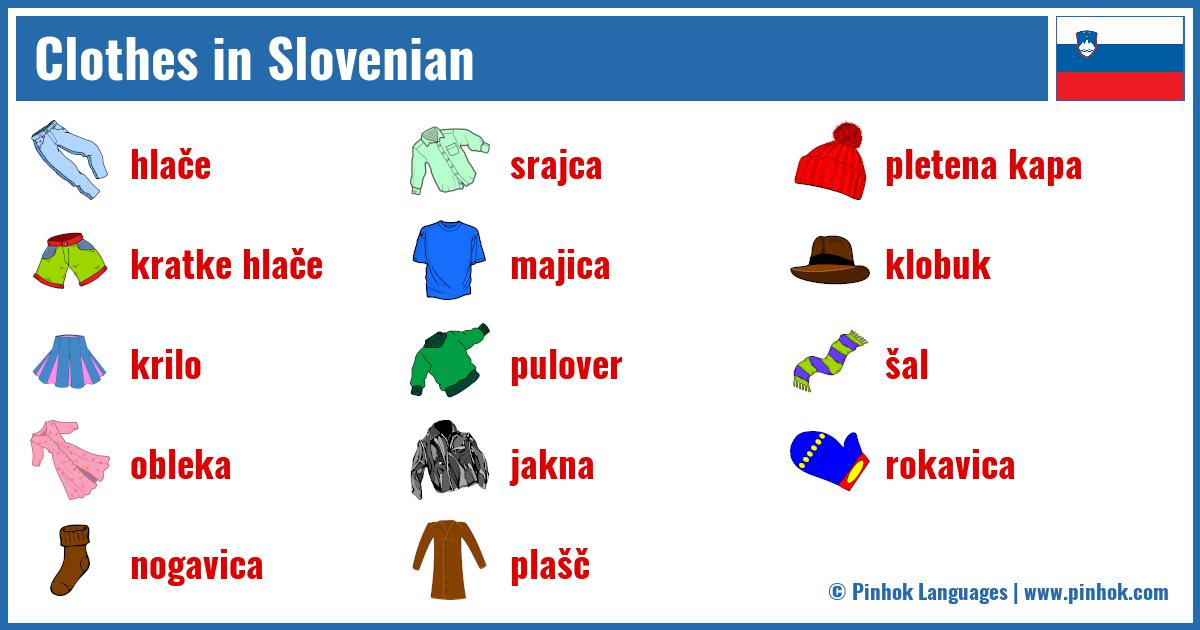 Clothes in Slovenian