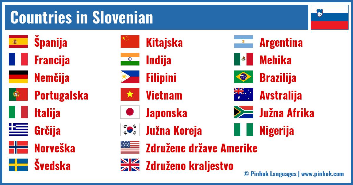 Countries in Slovenian