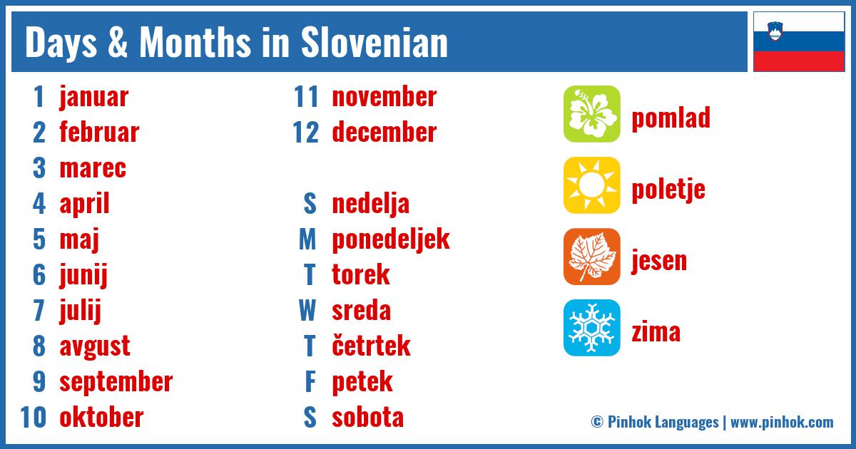 Days & Months in Slovenian