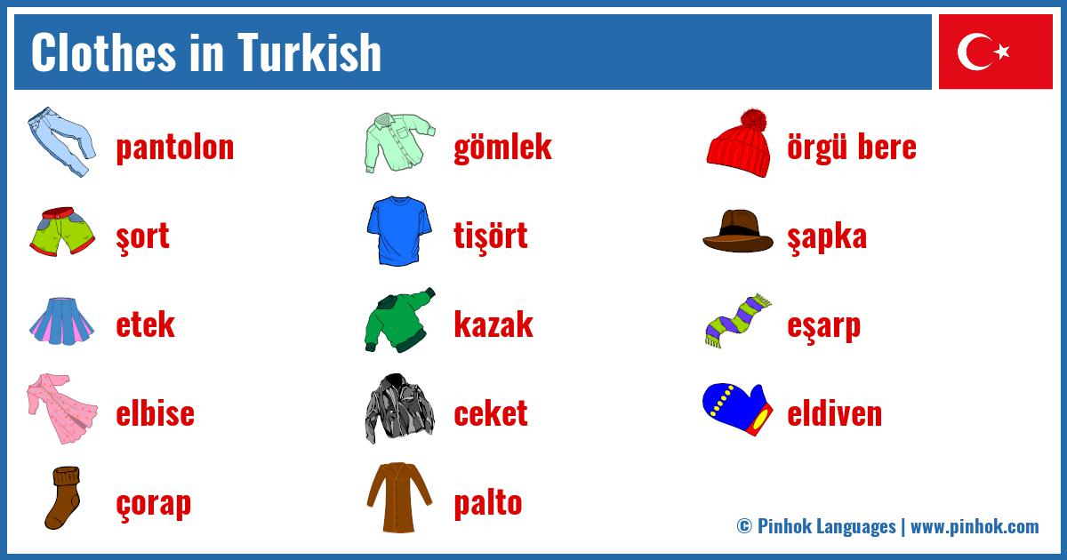 Clothes in Turkish