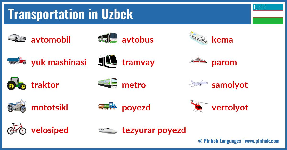 Transportation in Uzbek