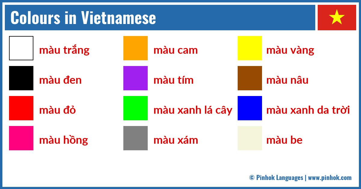 Colours in Vietnamese