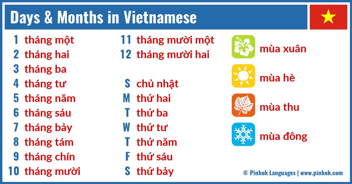 Days & Months in Vietnamese
