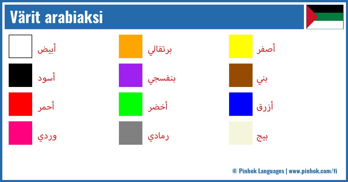 Värit arabiaksi
