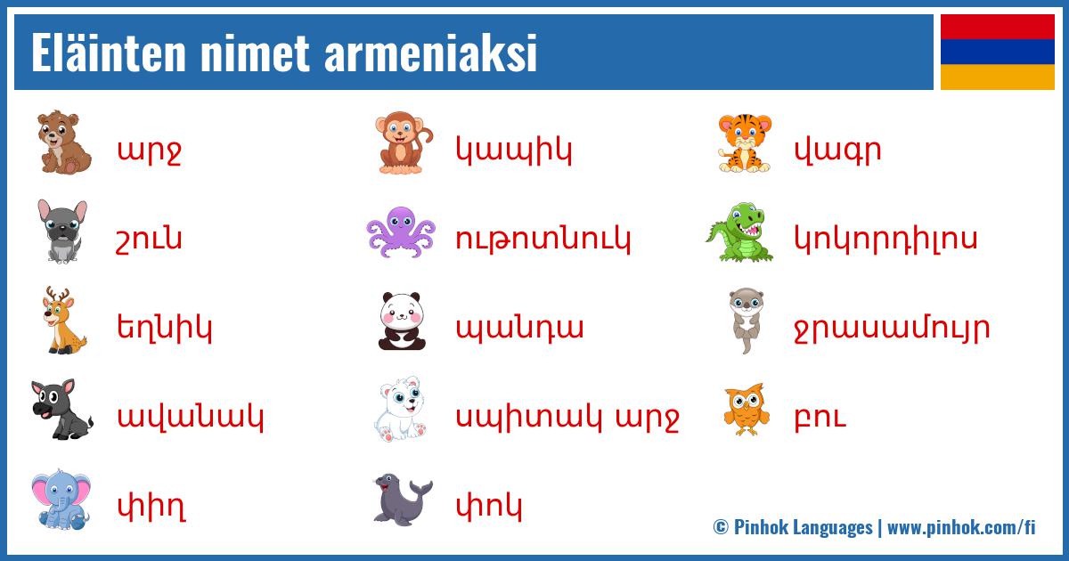 Eläinten nimet armeniaksi