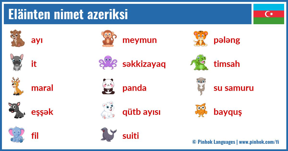 Eläinten nimet azeriksi