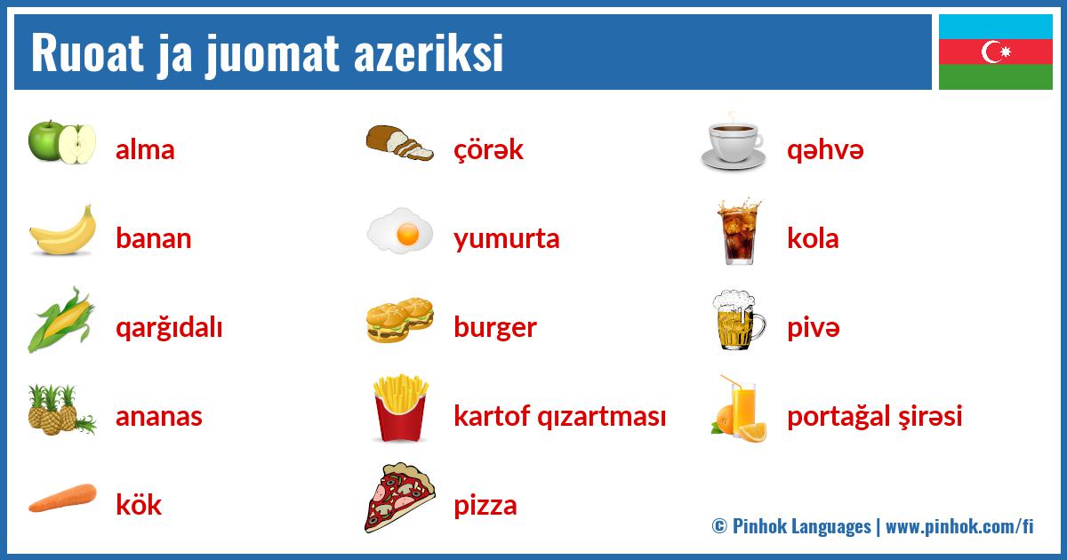 Ruoat ja juomat azeriksi