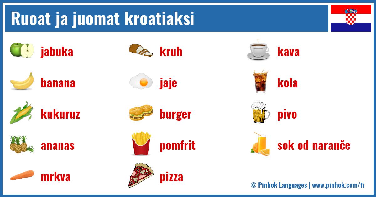 Ruoat ja juomat kroatiaksi