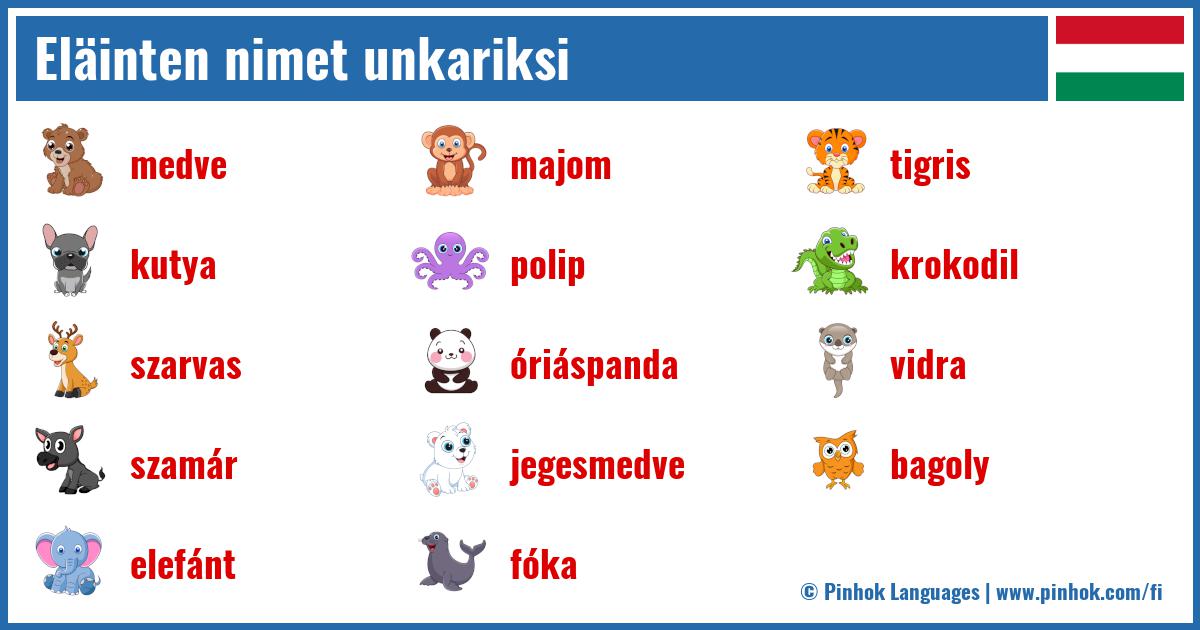Eläinten nimet unkariksi