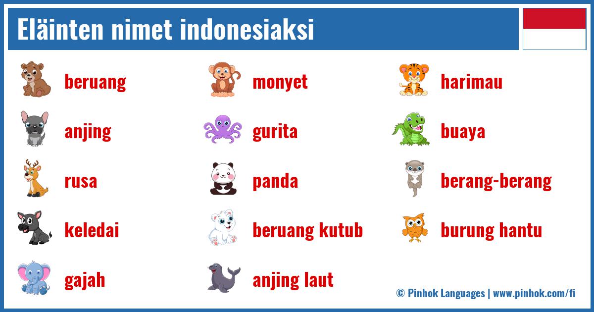 Eläinten nimet indonesiaksi
