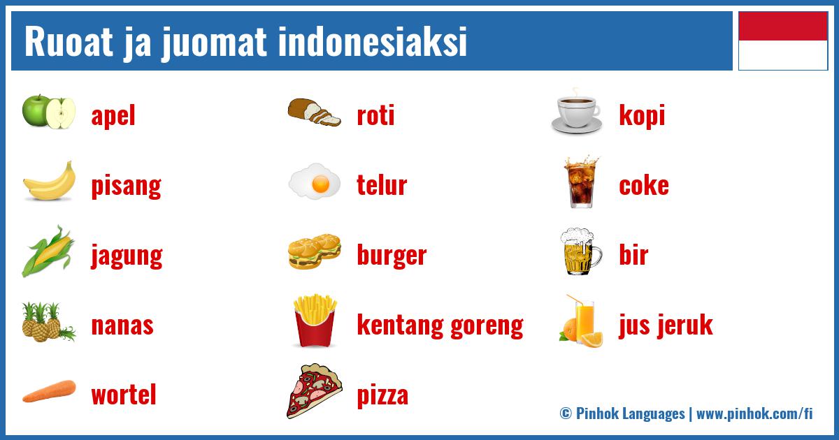 Ruoat ja juomat indonesiaksi